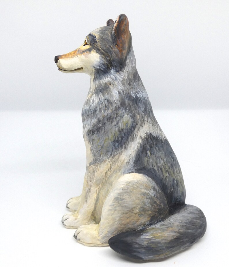 totem animal Grand Teton wildlife whimsical sculpture southwest decor Yellowstone Native American Indian spirit wolf ornament