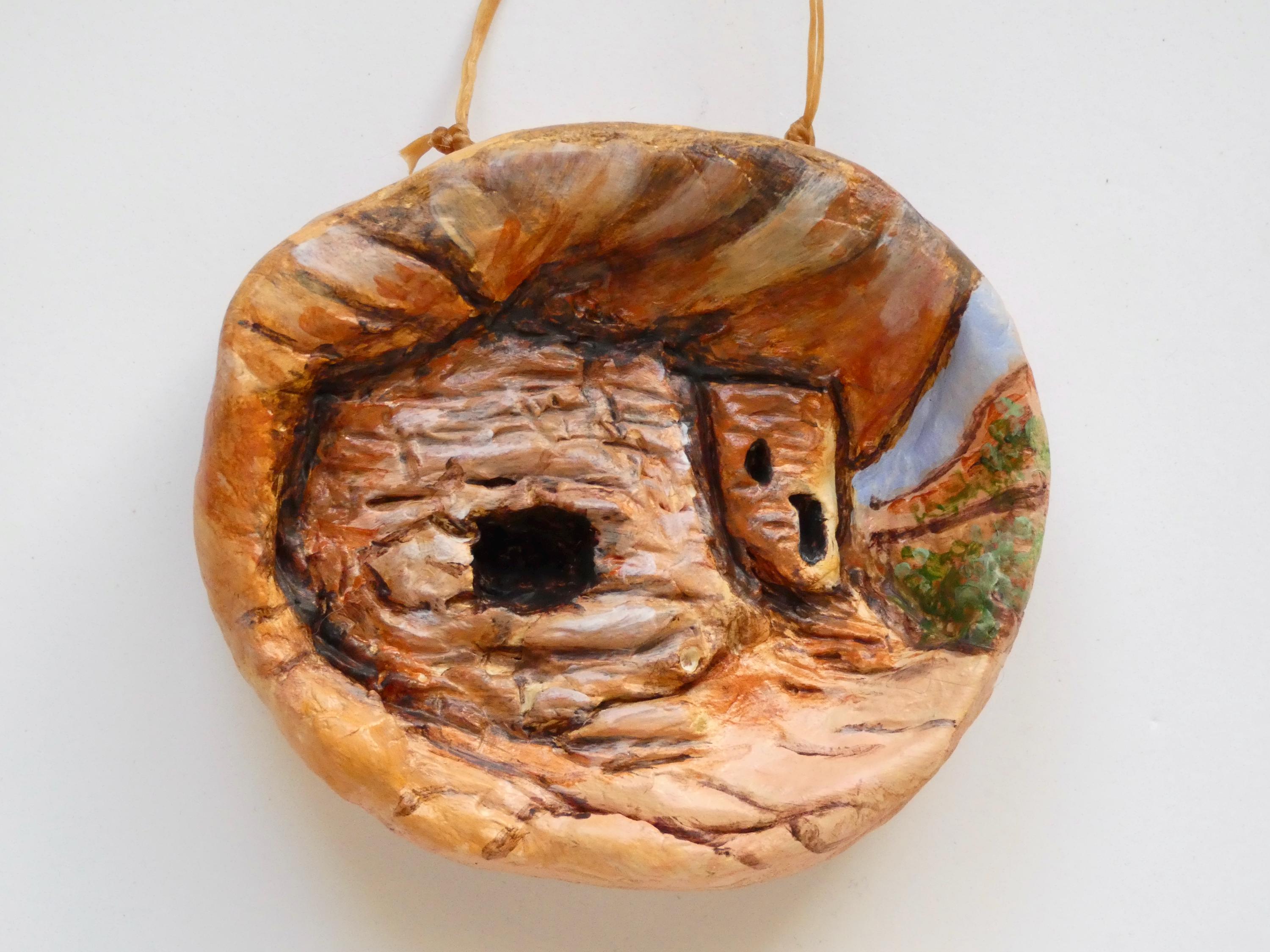 Native American Indian, ancient cliff dwelling ornament, Cedar Mesa Utah, carved clay, Anasazi ruins, southwestern decoration