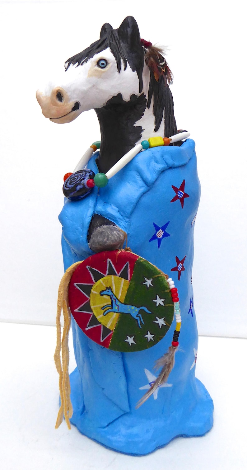 Horse Totem Spirit Sculpture Paint Pony Native American Etsy