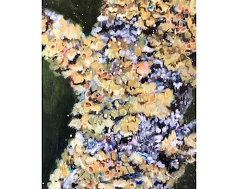 Day 19 Tiny // February Forests, Lichen, Woodland, Gift, #28FebruaryForests, Original Painting, Acrylic, 4x6, Original Art, Free Shipping