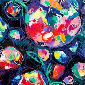 Pebble Rainbow // Abstract, Bright, Colorful, Original Painting, Original Art image 3