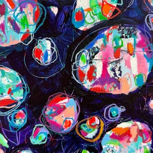 Pebble Hope // Abstract, Collage, Colorful, Original Painting, Original Art image 4