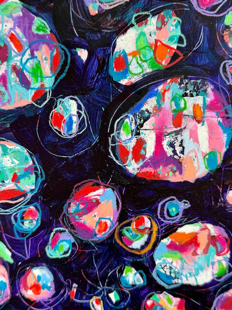 Pebble Hope // Abstract, Collage, Colorful, Original Painting, Original Art image 4