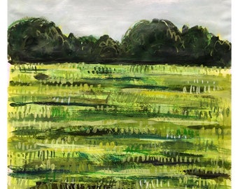 Day 67 // Green Dreams, 9x12, Landscape, Painting, Daily Painting Challenge, #100DaysofPaintonaRoll, Original Art