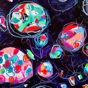 Pebble Hope // Abstract, Collage, Colorful, Original Painting, Original Art image 1
