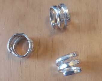Hammered Sterling silver spiral ring