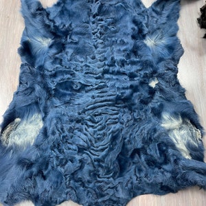 20’’ Royal Blue Swakara Broadtail Lamb Fur Skin Pelt Craft Scarf Winter Accessory