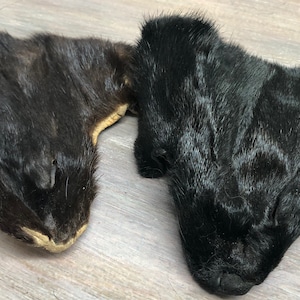 Genuine Black Brown Mink Fur Head Face Piece Craft