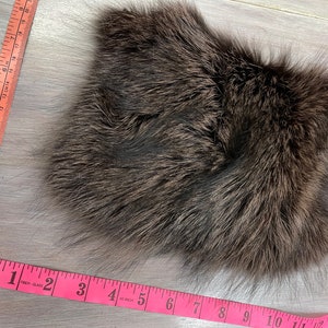 Genuine Brown Shadow Fox Fur Skin Piece Craft n.B-20
