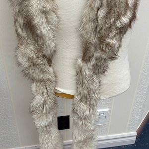 132’’ Genuine Natural Norwegian Fox Fur Collar Boa Scarf Shawl Craft Without lining n.22-21