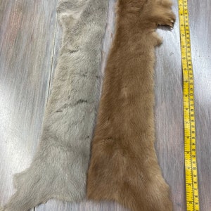 Gray Sapphire Beige Mink Fur 1/2 Skin Pelt Craft Scarf Winter Accessory A-6