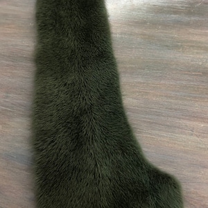 28’’ Dyed Green Khaki blue Mink Fur 1/2 Skin Pelt Craft Scarf Winter Accessory