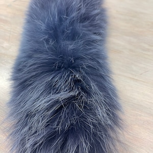 9’’ Genuine Blue Shadow Fox Fur Skin Piece Craft n.22-32