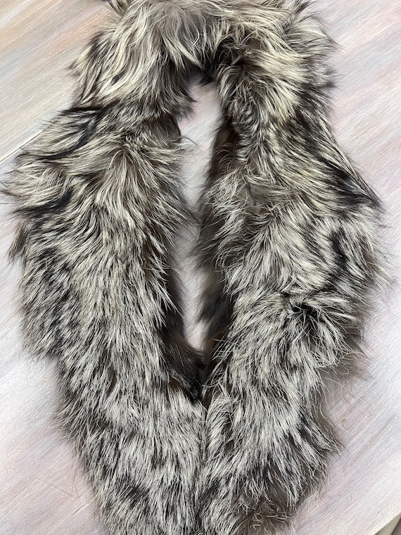Silver Fox Fur Collar Shawl Scarf Boa Craft Winte… - image 1