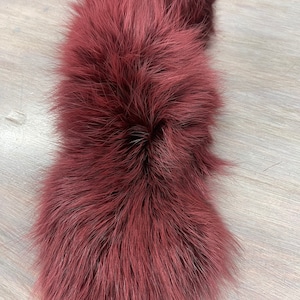 11’’ Genuine Bourgogne Shadow Fox Fur Skin Piece Craft n.22-33
