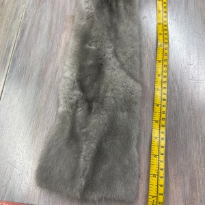 Gray Sapphire Mink Fur Skin Pelt Craft Scarf Winter Accessory A-5
