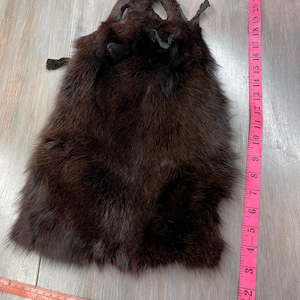 Brown Reversible Fox Fur Skin piece Head 1/2 Pelt Craft Winter Accessory B-18
