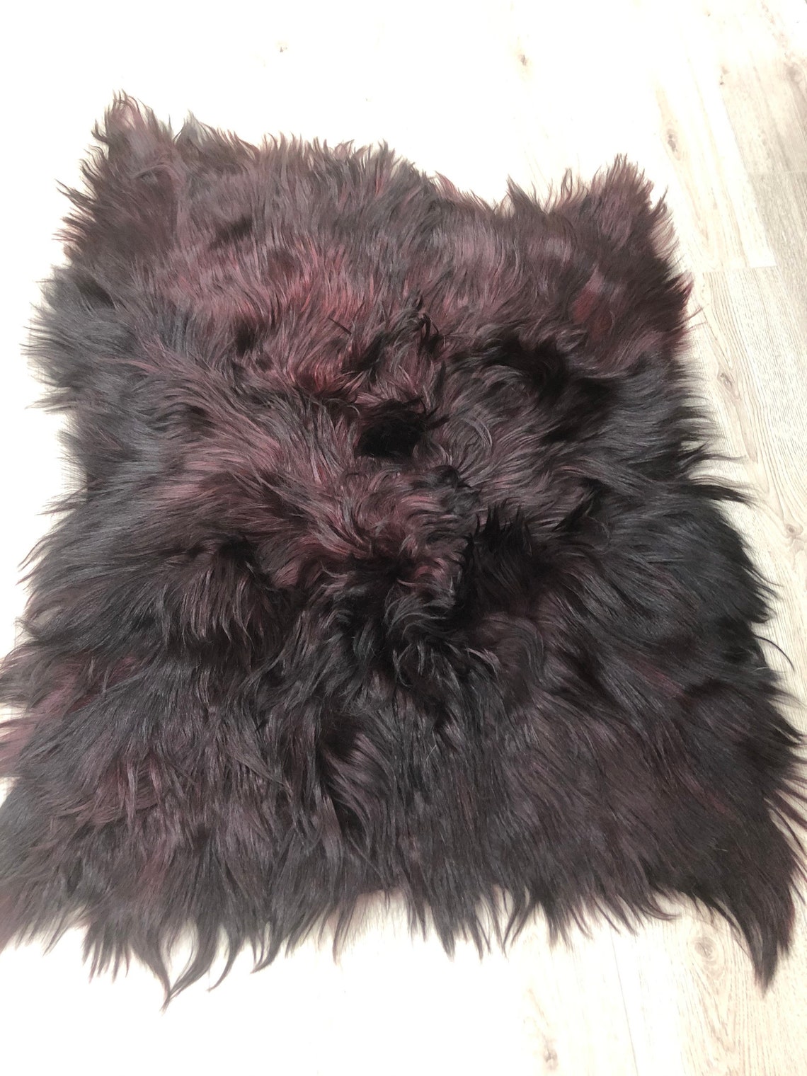 28x33 Dyed Burgundy Goat Yak Fur Skin plate piece Pelt Craft Etsy France