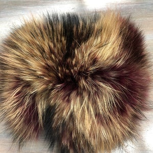5x8’’ Dyed Burgundy Finn Raccoon Fur Skin piece Pelt Craft Scarf Winter Accessory