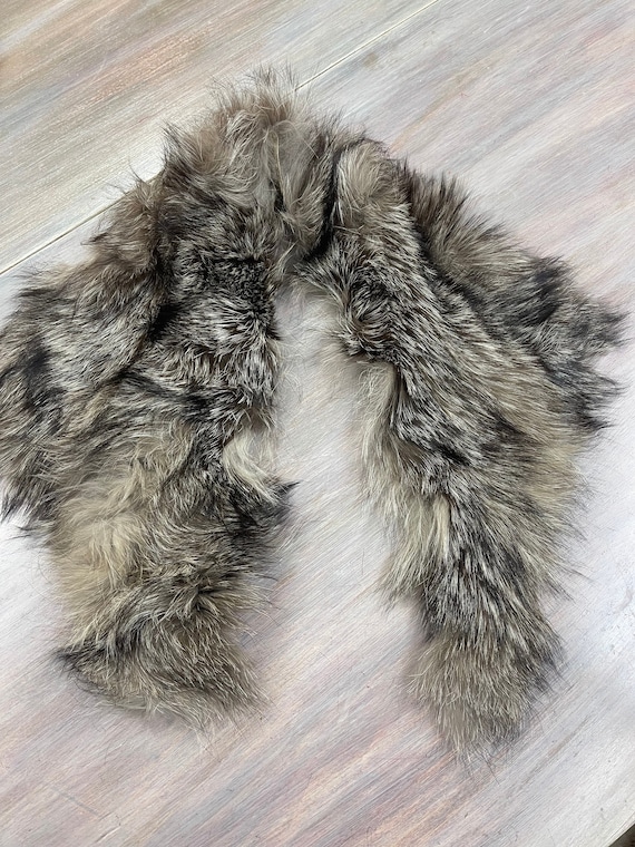 Silver Fox Fur Collar Shawl Scarf Craft Winter Ac… - image 2