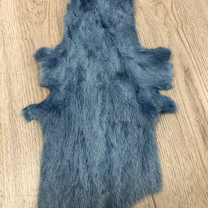 Dyed Baby blue Mink Fur Skin Pelt Craft Scarf Winter Accessory