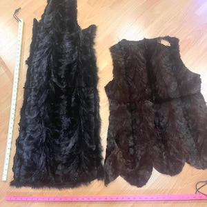 Brown Ivory Sheared Mink Fur Skin Plate Craft Scarf Winter Accessory E1