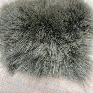 8’’ Genuine Green Shadow Fox Fur Skin Piece Craft n.22-34