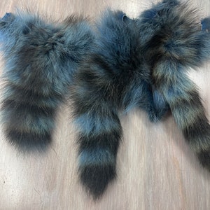 8 inch Genuine Blue Raccon Fur Tail Craft