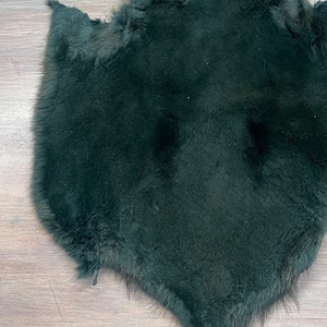 12’’ Green Sheared Muskrat Fur Skin Pelt Craft Scarf Winter Accessory