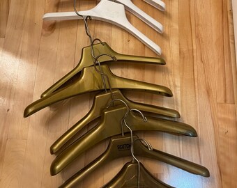 Fashion Golden Black White FUR Coat HANGER Wide Strong Made in USA 1980s