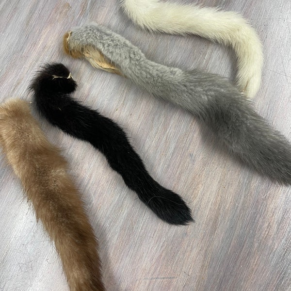 10 inch Genuine MINK Fur Big Tail Craft