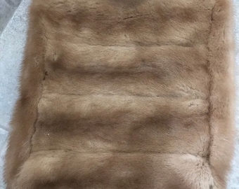 Beige mink fur HANDBAG genuine Leather