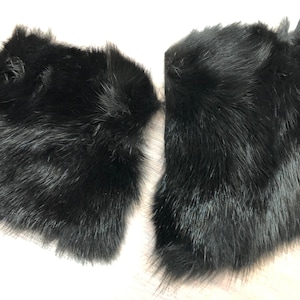 3x4’’ Dyed Black Russian Sable Fur Skin Piece Craft Scarf Winter Accessory