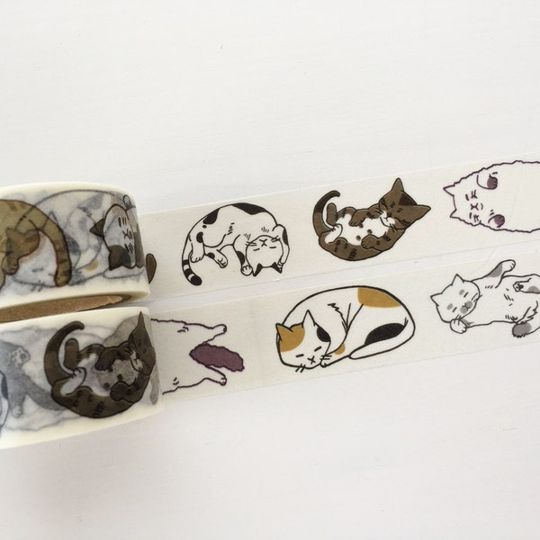 SALE 40% OFF Lounging Cat Washi Tape 7m