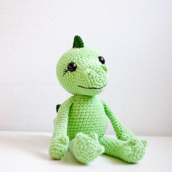 Amigurumi dragon dinosaur pattern crocheted soft toy plush pattern diy instant download PDF file