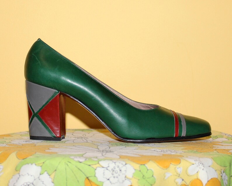 green designer heels
