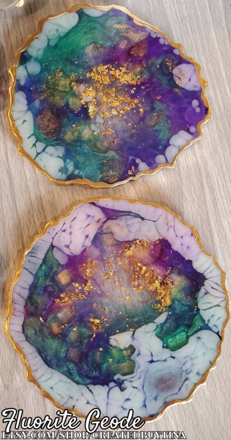 Fluorite Geode GEODE GEMSTONE COASTERS