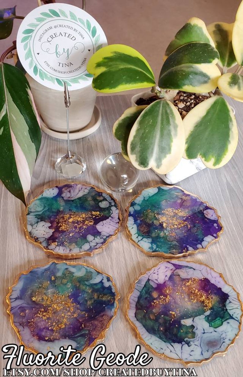 Fluorite Geode GEODE GEMSTONE COASTERS