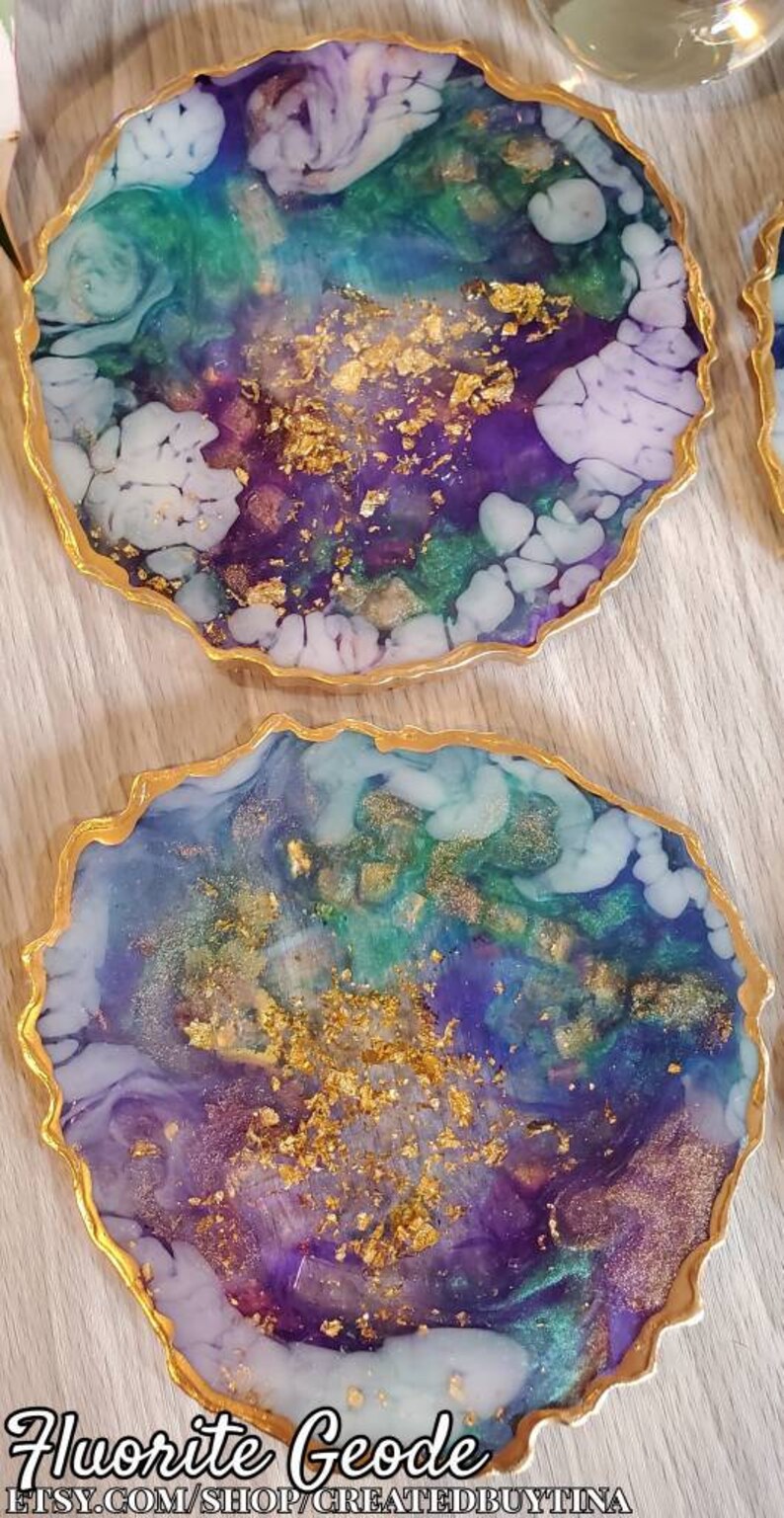 Fluorite Geode GEODE GEMSTONE COASTERS