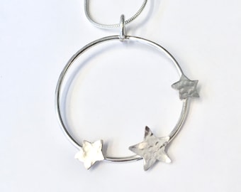 Star Hoop Pendant Necklace Constellation