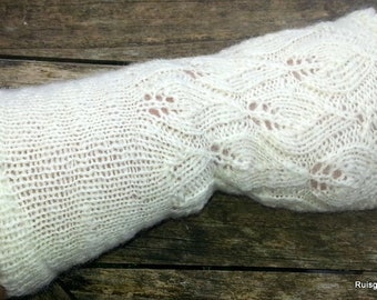 Hand cuffs, hand knitted, virgin wool (merino)