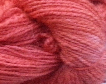 Yarn, hand spun, madder/cochineal