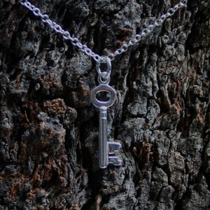 Unisex Sterling Silber Dungeon Schlüssel-Kette. Herrin Halskette. Meister-Halskette. Domme Halskette. Dom-Kette. Schlüsselkette. Besitzer-Kette.