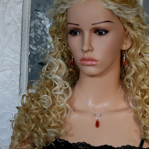 PERMANENTLY LOCKING gemstone &#39;Classic Elegance&#39; dropper &#39;O&#39; Ring Day Collar / Slave Necklace. Sterling silver Story of &#39;O&#39;  necklace.