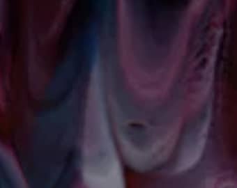 Bullseye Streaky Glass: Cranberry Pink, Azure Blue, White 3+ Color Mix, Double-rolled, 3 mm, Fusible. 003346-0030-F