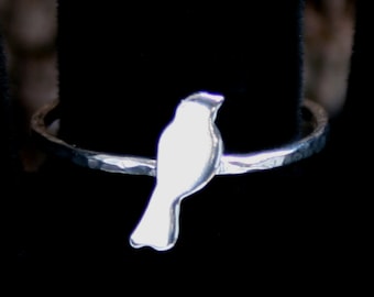 Three little birds ~ Mix and match Sterling Silver Statement / stacking rings 'Forest Friends' series. Exclusive design. Eco-friendly silver