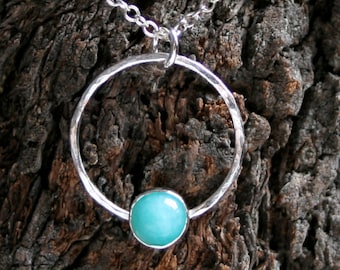 Discrete day collar ~ O ring, Story of O,  Gemstone & Sterling Silver day collar. Choose gemstone.