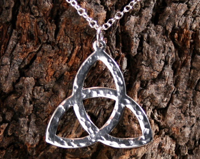 Triquetra Pendant ~ Sterling Silver Celtic Knot. Choose either a Hammered or Plain finish.