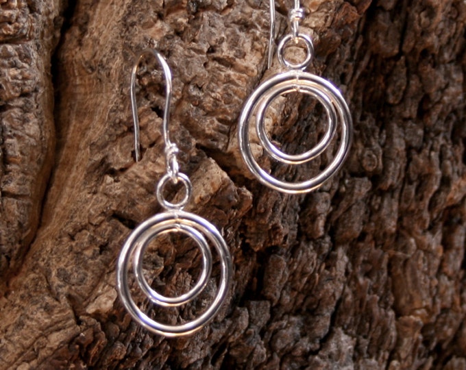Circle of Life. Sterling Silver dangle earrings. Exclusive design. Minimalist earrings. Classic design. Simple silver earrings. Elegant.