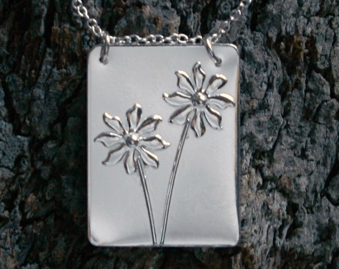 Floral Pendant 'Ma Petite Fleur' Fully UK Hallmarked Sterling Silver pendant. Eco-friendly recycled silver. Exclusive design. Little flowers
